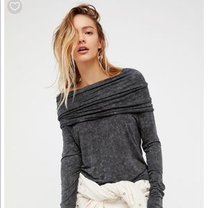 Free People Cosmo Cowl Longsleeve in Coral